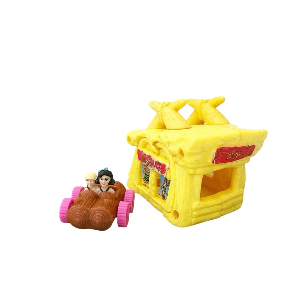 Vintage ‘93 McDonald's Flinstones Betty & BamBam Toy Car & “Garage”